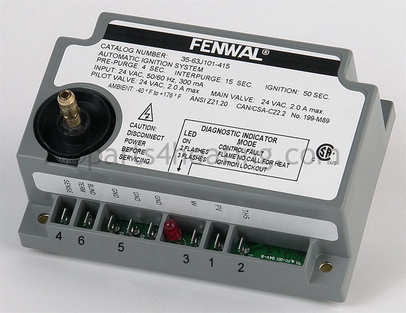 Parts4heating.com: Fenwal 35-63J101-415 Ignition Control JC RPL, 24VAC  Intermittent Pilot, CSA